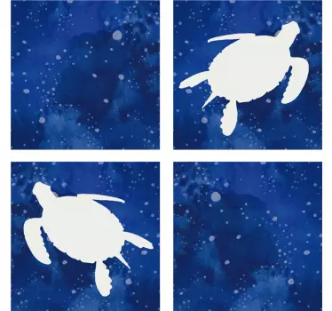 Sköldpadda med överföring av galaxmönster - Tenstickers