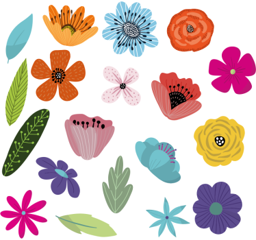 Blomma set Klistermärke cykel set - Tenstickers