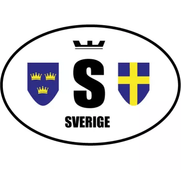 Svensk flagg bil dekal - Tenstickers