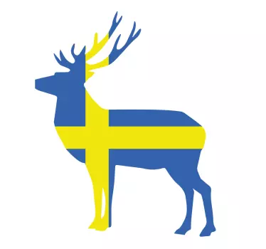 Svensk flagga med renbilsdekal - Tenstickers