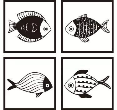 Vackra överföring dekaler för fiskmönster - Tenstickers