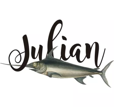 Svärdfisk med namn djur klistermärke - Tenstickers