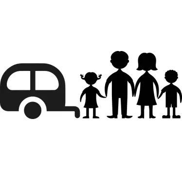 Familjen husvagn dekal - Tenstickers