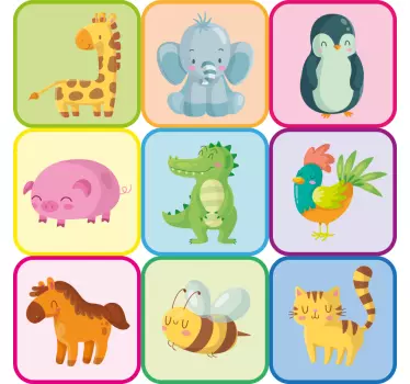 Barn möbler djur vägg klistermärke - Tenstickers