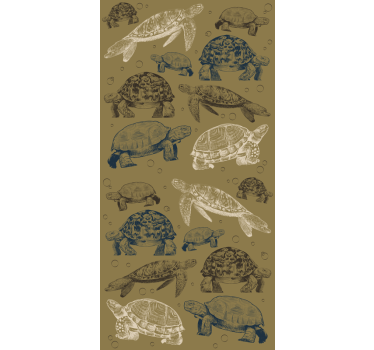 Sköldpaddor beige bakgrund kylskåp wrap dekaler - Tenstickers