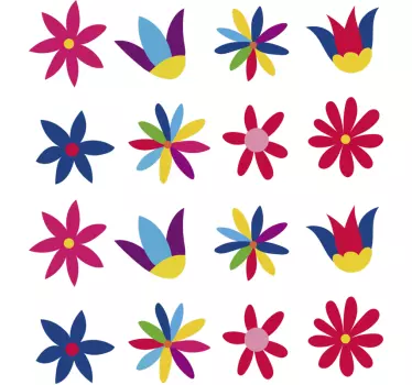 Vilda blommor Klistermärke cykel - Tenstickers