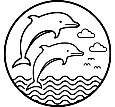 Delfin sjöman hoppning fisk väggdekal - Tenstickers