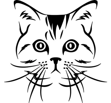 Katt tittar rakt fram väggdekor - Tenstickers
