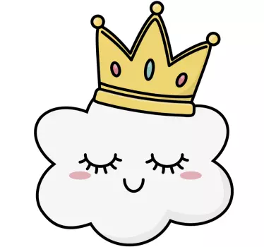 Klistermärke för barn crown cloud figur - Tenstickers