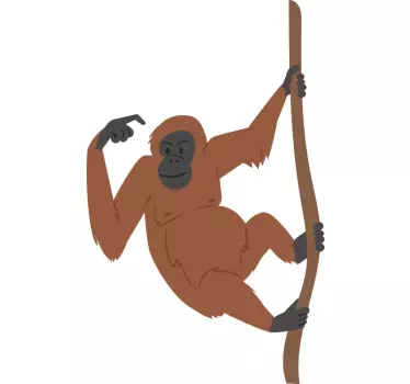 Stor apa hängande vilda djur klistermärke - Tenstickers