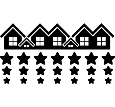 Stjärnor över stadens silhuettväggdekor - Tenstickers