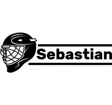Hockey hjälm med namn väggdekal - Tenstickers