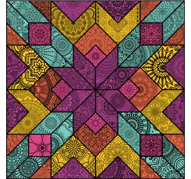 Paisley mosaik fönster dekal - Tenstickers