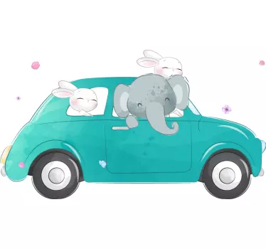 Söta kaniner i bilens bildekal - Tenstickers