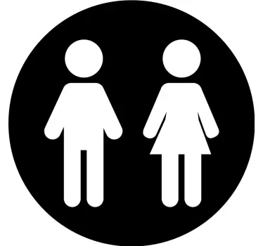 Kvinna man toalett skylt glas dörr dekal - Tenstickers