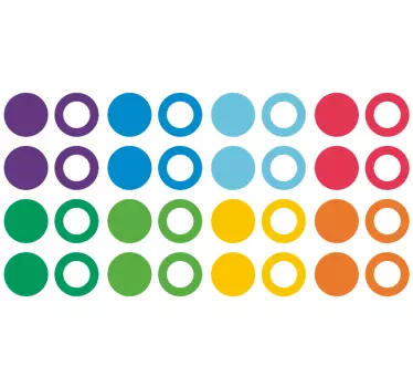 Regnbågens färger cirklar väggklistermärke - Tenstickers