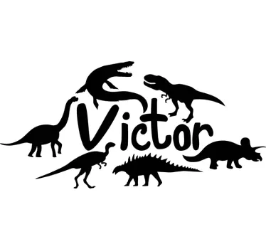 Olika personifierade dinosaurier väggdekaler - Tenstickers