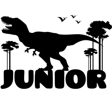 T-rex personligt namn dinosaurie vägg klistermärke - Tenstickers
