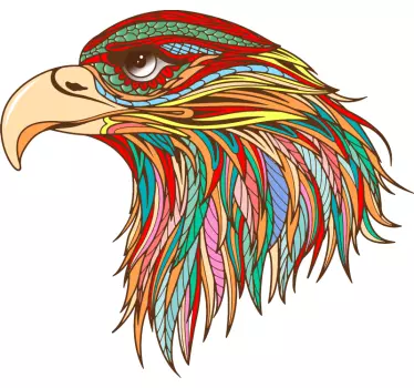 Huvud örn fjädrar fågel dekal - Tenstickers