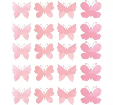 Rosa fjärilar fjärilsdekaler för väggar - Tenstickers