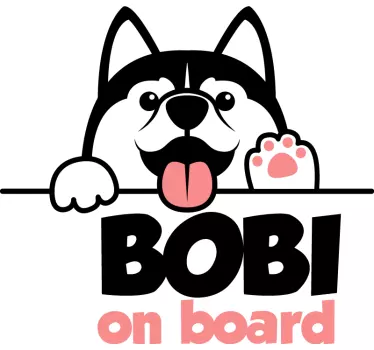 Hund med specialnamn bil dekal - Tenstickers