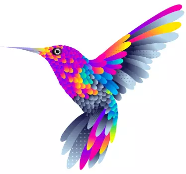 Illustration djur färgläggning fågel klistermärke - Tenstickers
