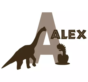 Initial med dinosaurier drake vägg klistermärke - Tenstickers