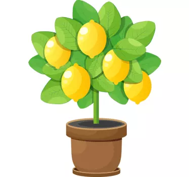 Söt citron träd frukt vägg klistermärke - Tenstickers