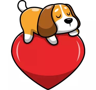 Sovande hund dekal - Tenstickers