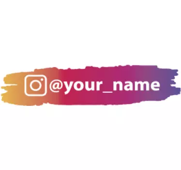 Personlig måla stroke instagram tecken klistermärke - Tenstickers