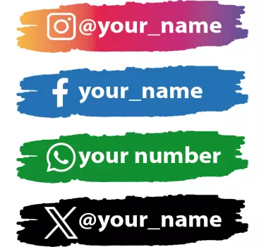 Sociala medier ikoner personlig tecken klistermärke - Tenstickers