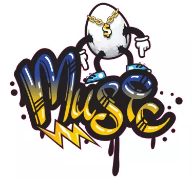 Musik graffiti karaktär urban dekal - Tenstickers