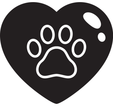 Hund tassar i stort hjärta bil dekal - Tenstickers