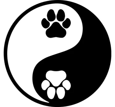 Hund tass yin yang bil dekal - Tenstickers