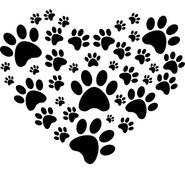 Hund tass hjärta hund dekal - Tenstickers