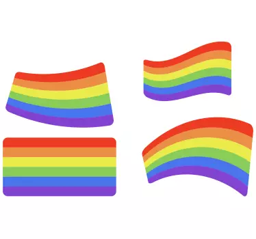 Paket med 4 stolthetsflagga dekal husvagn - Tenstickers