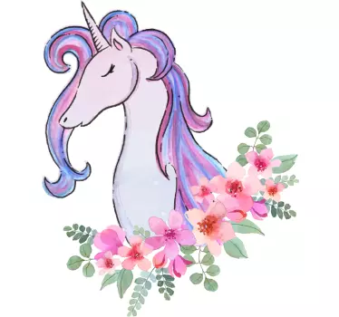 Akvarell unicorn djur väggdekal - Tenstickers