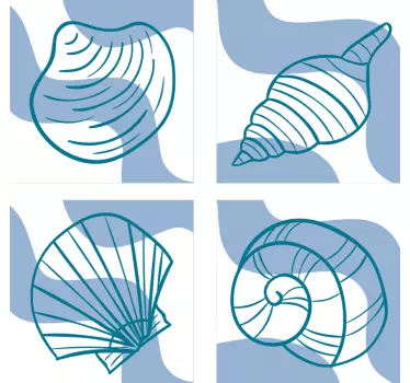 Snäckskal mönster kakel överföring dekal - Tenstickers