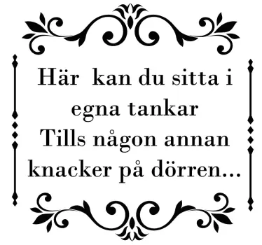 Ha en sittplats för dina tankar hem citat vägg klistermärke - Tenstickers