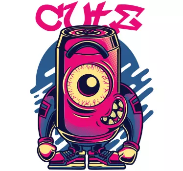 Söt monster graffiti väggdekal - Tenstickers