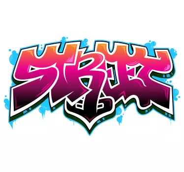 Graffiti street art 2 text väggdekal - Tenstickers