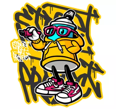 Tecknad gatukonst graffiti text väggdekal - Tenstickers