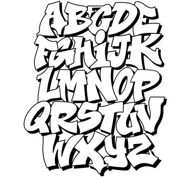 Old school graffiti alfabetet text väggdekal - Tenstickers