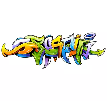 Graffiti multicolor klistermärke bunt - Tenstickers
