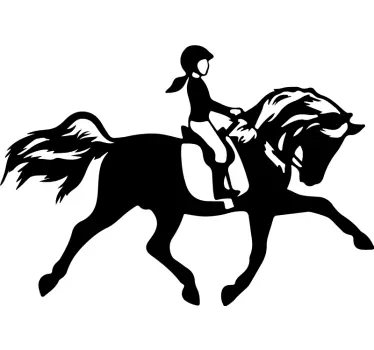 Flicka som rider på ett hästdjur väggdekal - Tenstickers