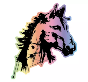 Artistique hästhuvud djur väggdekor - Tenstickers