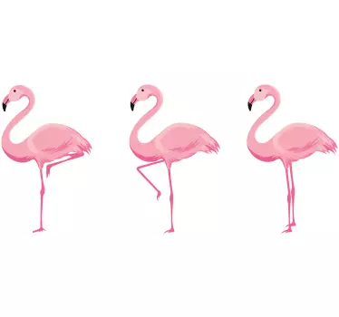 Rosa flamingos fågel klistermärke - Tenstickers