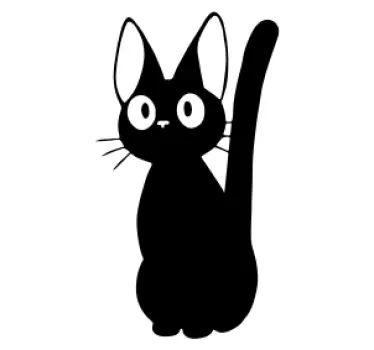 Anime svart katt hund klistermärke - Tenstickers
