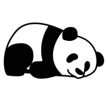 Anime panda sovande djur vägg inredning - Tenstickers
