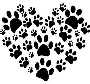 Tass tryck kärlek hjärta hund dekal - Tenstickers